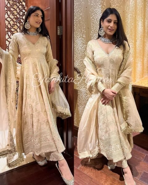 Women New Designer Fox Georgette Gown Pant With Dupatta  Ready To Wear Collection