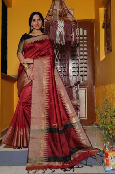 Women Raw Silk Weaving Saree  Silk Sarees Wholesale
