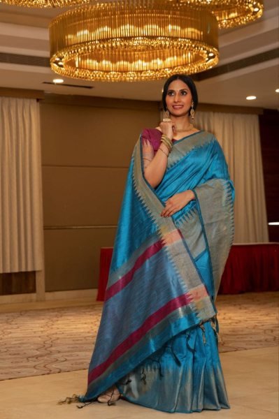 Women Raw Silk Weaving Saree  Silk Sarees Wholesale