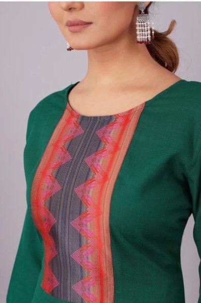  Women  s Cotton Kurti Set with Dupatta     Straight Fit   Calf Length 3 Piece Kurti Set