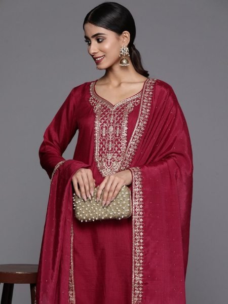 WOMEN S   GIRL CP VICHITRA KURTA PANT WITH DUPATTA SET 3 Piece Kurti Set