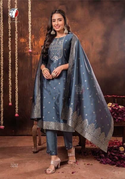 WOMEN'S PURE JAQUARD SILK KURTI SET 3 Piece Kurti Set