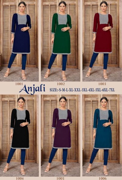 Women s Rayon Embroidered Calf Length Straight Kurti Embroidery Kurtis 