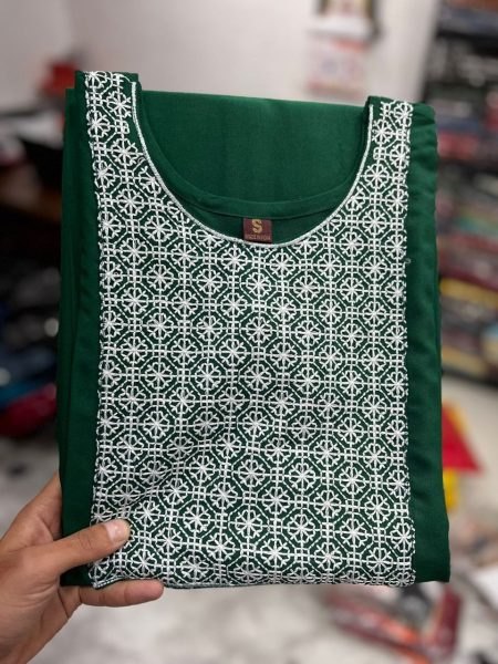 Women s Rayon Embroidered Calf Length Straight Kurti Embroidery Kurtis 