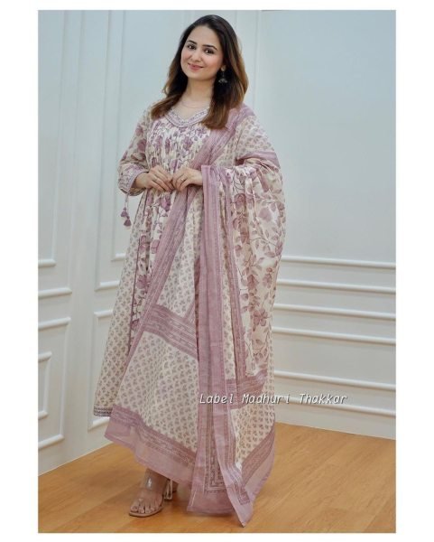 Women Softest Cotton Kurti Pant Set  3 Piece Kurti Set