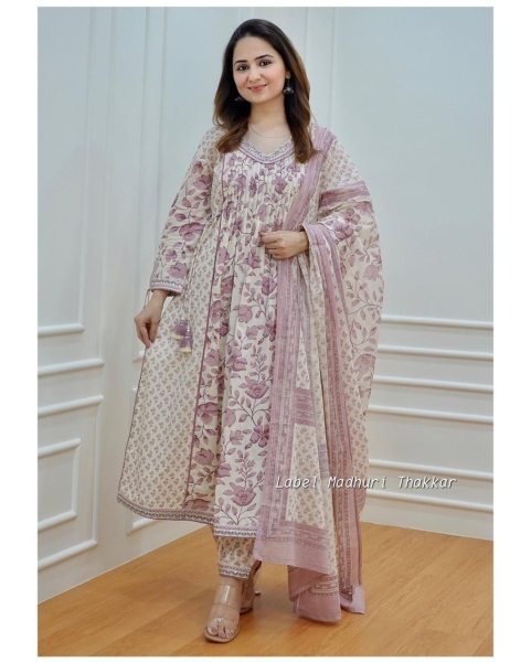 Women Softest Cotton Kurti Pant Set  3 Piece Kurti Set