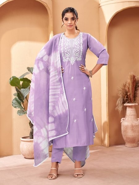 Women Straight Cut Chanderi Viscose Kurti Pant With Dupatta 3 Piece Kurti Set