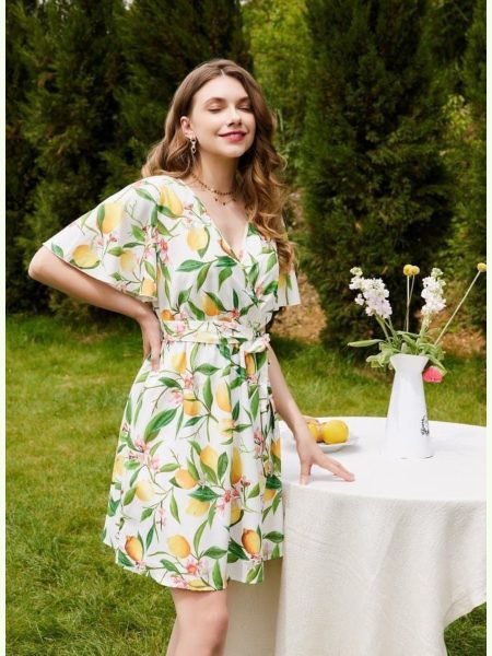 Stylish White Printed Flared Havy Maikro Crepe Dress Tunics kurti