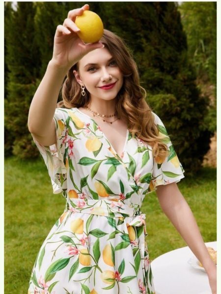 Stylish White Printed Flared Havy Maikro Crepe Dress Tunics kurti