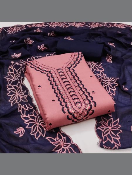 Hot Pink hand block printed cotton dress materials new model with chiffon  dupatta | Kiran's Boutique