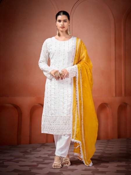 Womens Readymade Designer Georgette Kurtis with Tebby Silk Dupatta Wholesale Collection  Georgette Kurti 