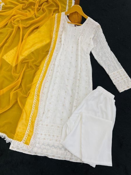 Womens Readymade Designer Georgette Kurtis with Tebby Silk Dupatta Wholesale Collection  Georgette Kurti 