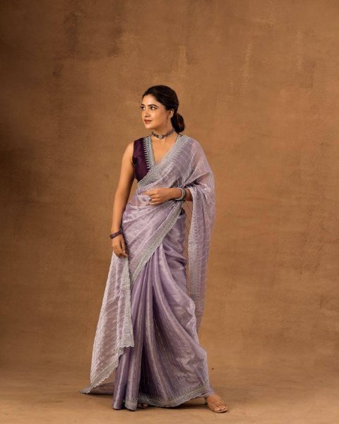 Womens Soft Burberry Embroidery Work Saree With Unstitched Blouse Piece Embroidery Sarees Wholesale
