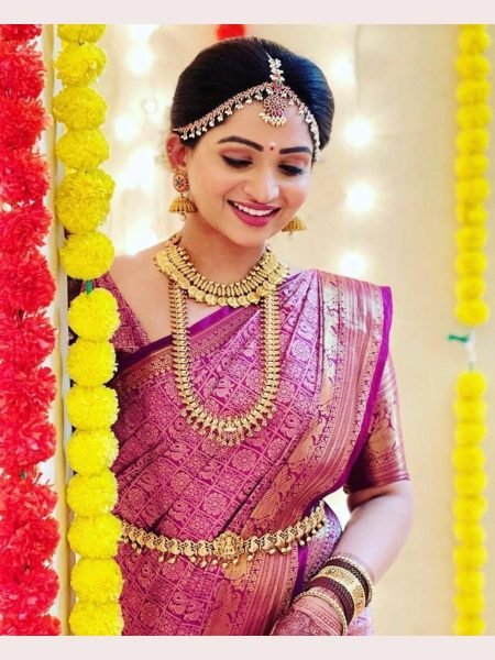 Wedding Wear South Indian Soft Lichi Silk Saree  South Indian Saree 