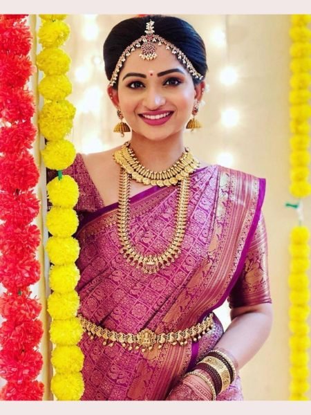 Wedding Wear South Indian Soft Lichi Silk Saree  South Indian Saree 