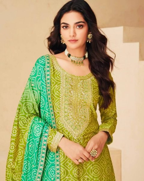 Chinon Designer Embroidery Sequins Work Women Readymade Salwar Suits Collection Ready To Wear Collection