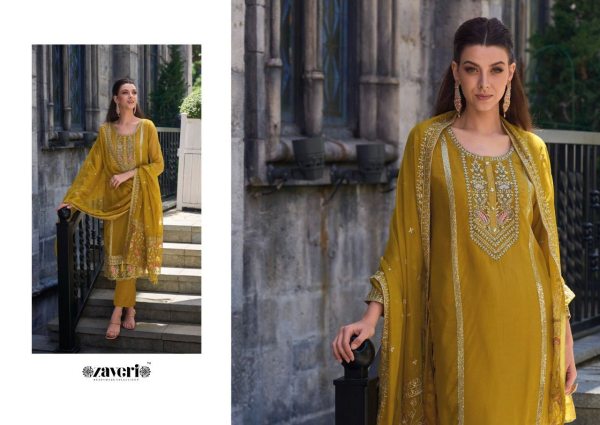 Zaveri Jilmil Soft Organza Kurti Pant With Dupatta Collection Churidar Salwar Suits Wholesale