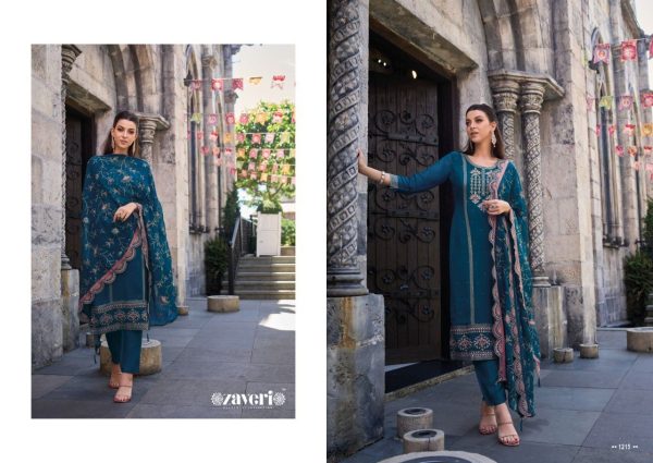 Zaveri Jilmil Soft Organza Kurti Pant With Dupatta Collection Churidar Salwar Suits Wholesale