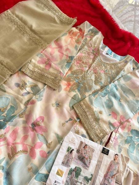 Ziaaz Designs Party Wear Suit Wholesale – Embroidered Organza Outfit Pakistani Suits Wholesale