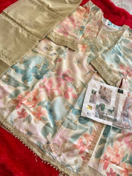 Ziaaz Designs Party Wear Suit Wholesale – Embroidered Organza Outfit Pakistani Suits Wholesale
