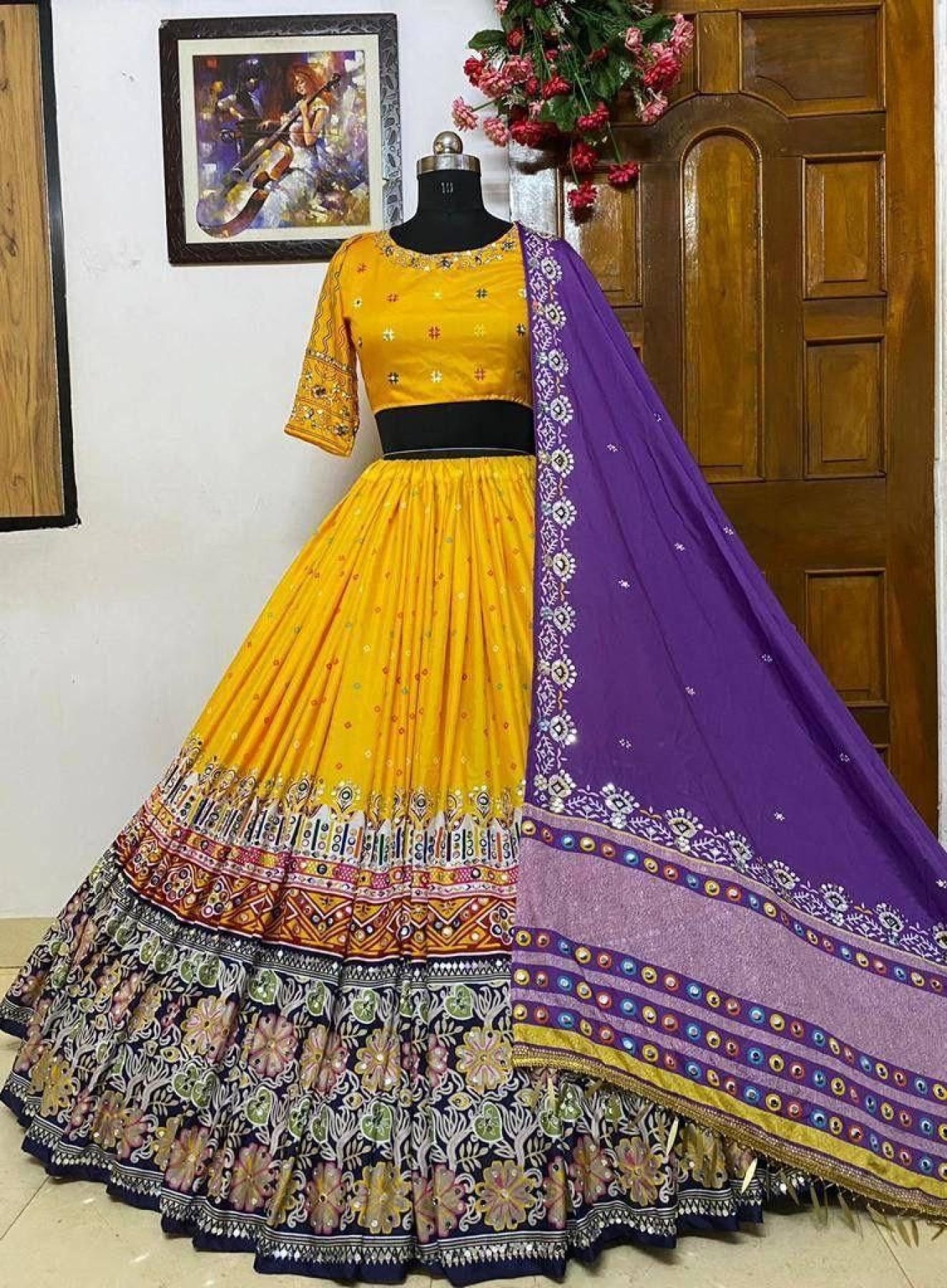 Buy Traditional Navratri Wear Printed Lehenga Choli at Rs. 16.65 online ...