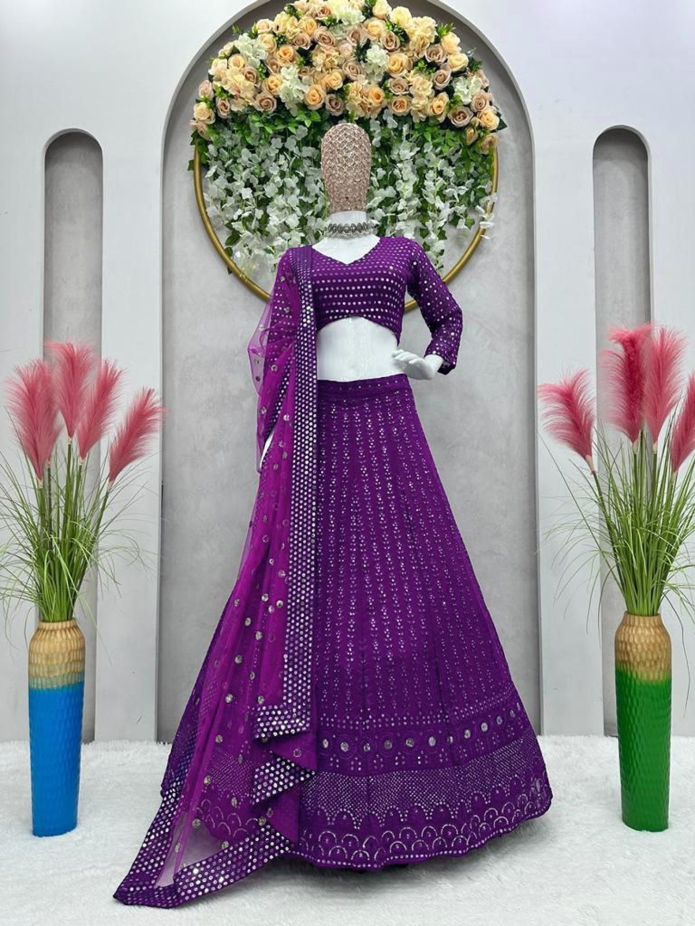 Buy Designer Purple Georgette Lehenga Choli At Zeel Clothing